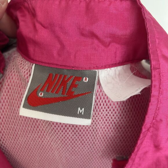 Vintage Nike Windbreaker Track Jacket Medium Half Zip Pink, White & Grey - Picture 7 of 7